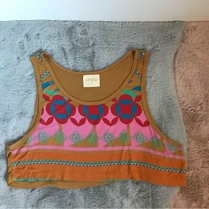 Wkshp mustard yellow crop tank top